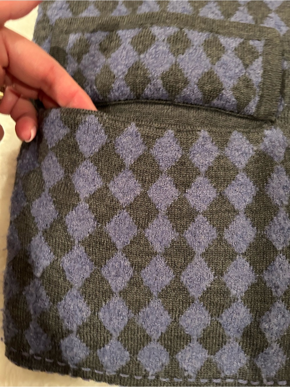 Pendleton Purple & Charcoal Diamond Pattern Sweater - Picture 3 of 6
